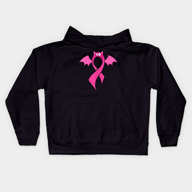 Vintage Cancer Halloween Bat Funny Bats Halloween Breast Cancer Kids Hoodie by designathome